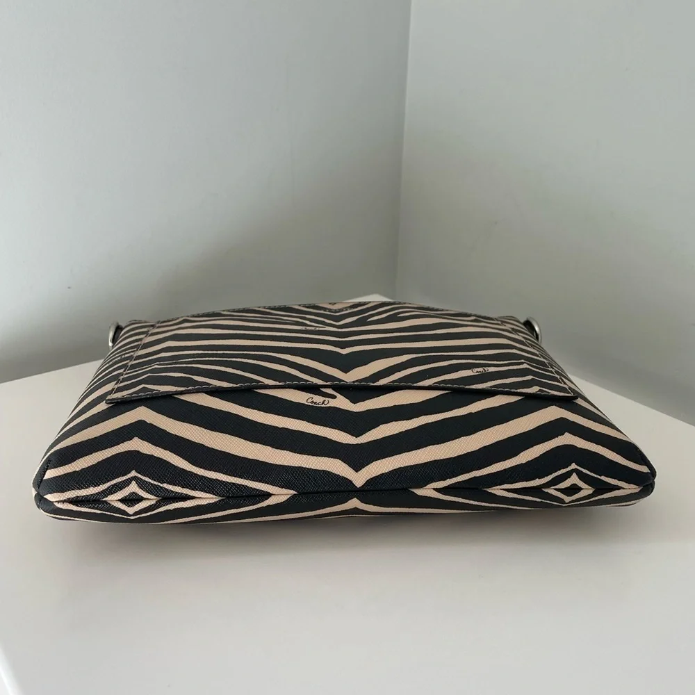 Coach Zebra Print Crossbody Bag - Black and Cream